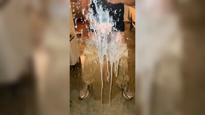 Cum Splatter on the Mirror - Boy Shoots Like A Pro Boys Porn
