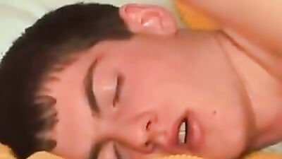 Cumming on Orange Couch - Slender Teen Gay Porn