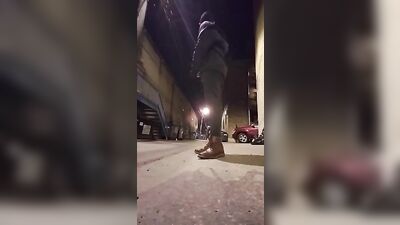 Risky Jerk Off Outdoor Adventures: Naked Jock in the City