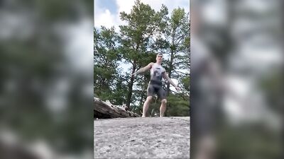 The Cute Fit Boys Welcome Ritual in the Swedish Rocks