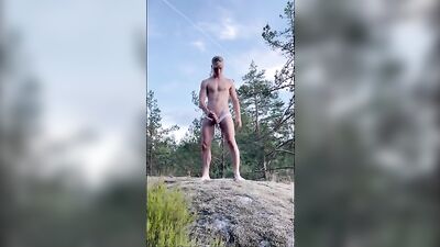 The Cute Fit Boys Welcome Ritual in the Swedish Rocks