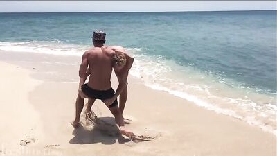 Big Rig Muscle Boys - Gagging Action Outside Public Play!