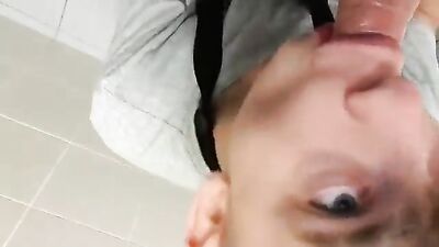 Gangbang in the Bathroom - Sucking Friends Blowjob