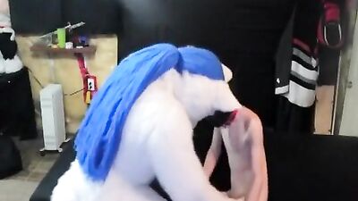 Asian Puppy Twink Gets Barebacked by White Fox Mursuiter in Gay Porn!