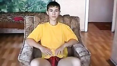 Young Jerk Gay Teen: Cumming in Armchair Porn
