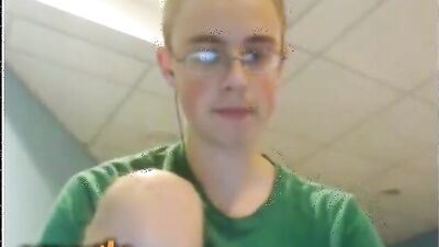 Cut Ginger Teen Boy Porn with Glasses: Hardcore Redhead Solo Show!