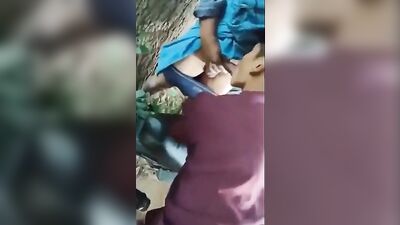 Asian Threesome Filling: Cum in the Outdoors with Friends!