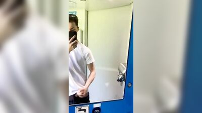 Cumming on the Train: Gay Porn Boys Ultimate Bathroom Experience!