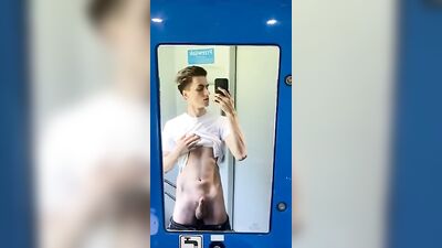 Cumming on the Train: Gay Porn Boys Ultimate Bathroom Experience!
