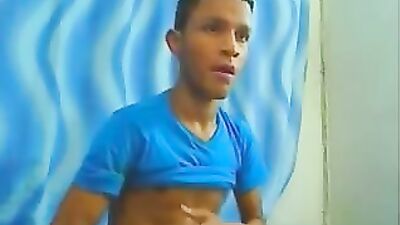 Brazilian Twink Jerks Big Cock: Web-Cam Gay Solo Show