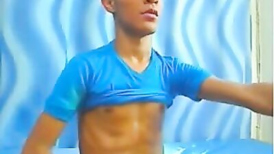 Brazilian Twink Jerks Big Cock: Web-Cam Gay Solo Show