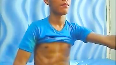 Brazilian Twink Jerks Big Cock: Web-Cam Gay Solo Show