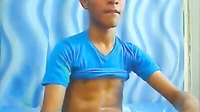 Brazilian Twink Jerks Big Cock: Web-Cam Gay Solo Show
