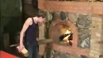 Twink Fireplace Frenzy - A gay porn video featuring young and sexy boys getting down by the fireplace.