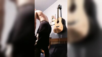 Fire Crotch Stripping Twink Guitarist: Interracial Amateur Gay Porn