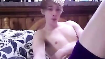 Blond Pulls Down Shorts: Gay Jacking Off Adventure!