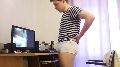 Chub twink beats his meat gay porn