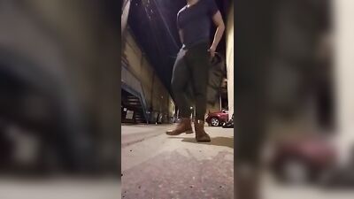 Gay Porn: Risky Public Nudity - Jock Twink Gogo Boy Strips and Shoots Major Load in a Back Alley!