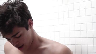 Twink Fucks Latino Colleague in Bareback Oral Sex