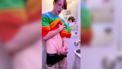 Gay Teen Porn: Solo Boy in Bathroom Airplane!