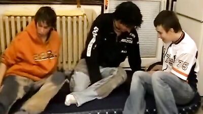 Vintage Trio Cuties: Boy on the Left - Bareback Big Cocks Oral Fun!