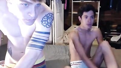 Bareback Twink Threesome: Ethan and Fox Suck and Fuck the Boys!