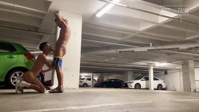 Car park blowjob twink: Oral Public Outside adventures