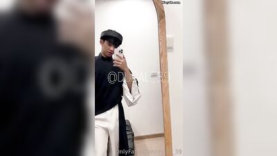 Gay Asian Boy Jerks Off in Traditional Clothes: Vietnamese Boys Public Indecency in Changing Room