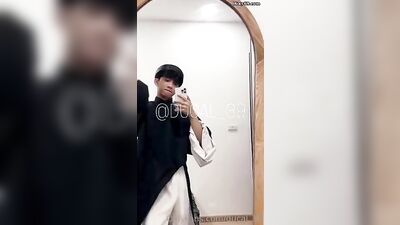 Gay Asian Boy Jerks Off in Traditional Clothes: Vietnamese Boys Public Indecency in Changing Room