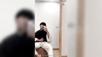 Gay Asian Boy Jerks Off in Traditional Clothes: Vietnamese Boys Public Indecency in Changing Room