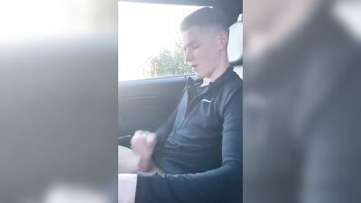 Gangbang Jizz in the Car with Hottie Jerk Boys