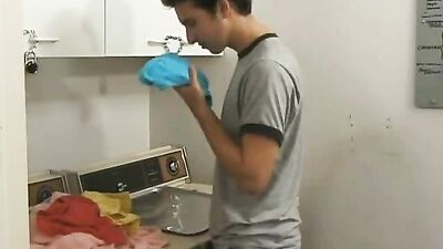 Gay Tube-Twink: Dirty Laundry Cock Exposure!
