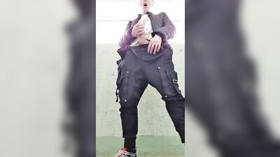 Twink Cum Shots: Public Outside Solo Adventure