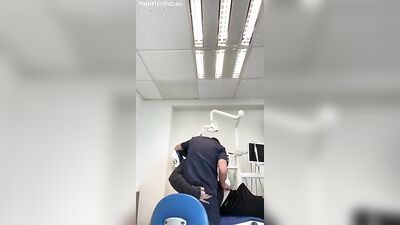 Fucking his Latino twink dentist - Public office fun!