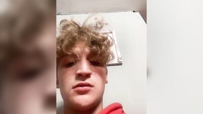 Messy haired dude beats off after sports practice boys porn
