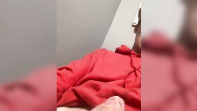 Messy haired dude beats off after sports practice boys porn