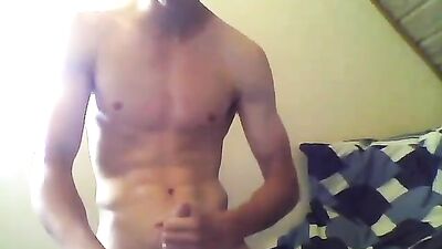 Cumming on his sixpack boys: A Gay Porn Fantasy!