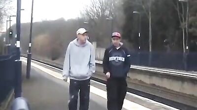 Skaters Smoking and Spitting Adventure with Twink Tube