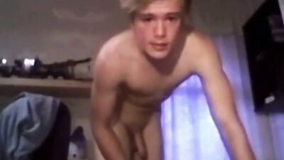 Blond Boy Cutie Jerks in Sexy Gay Porn Video
