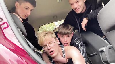 Car Sharing Boys Cum-Filled Ride!