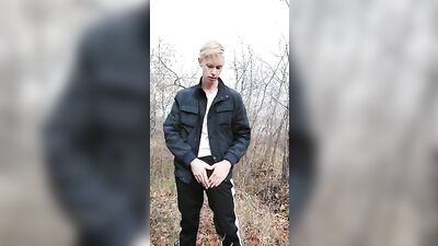 Nature Boys Jerk Cum Outside: Amateur Gay Porn