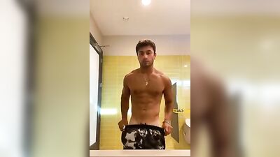 Muscle Dude Strips in Public Bath and Jerks Off - The Ultimate Gay Porn Video for Your Fantasies