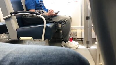 Jerking on Public Transport - Join In Porns Amateur Cum Shots & Handjobs