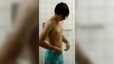 Shower Spys Shaved Twink Cock: Web-Cam Voyeurism At Its Best!