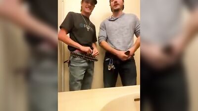 Redneck Bathroom Webcam Fun: Amateur Twinks Take A Stroll!