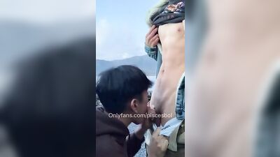 Asian Oral Public Outside 2: Beach Blowjobs!