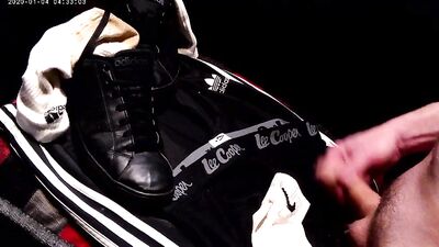 Sexy Scally Shoots Cum on His Clothes in the Chavs Bedroom!