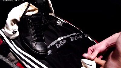 Sexy Scally Shoots Cum on His Clothes in the Chavs Bedroom!