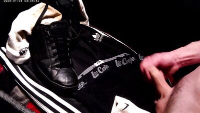 Sexy Scally Shoots Cum on His Clothes in the Chavs Bedroom!