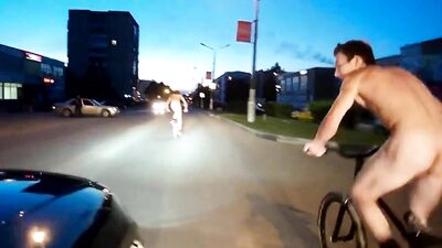 Stripped Bare: Cycling Naked Gay Tube Action Amateur Fun!